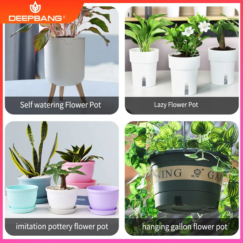 DEEPBANG Wholesale Self Watering Flower Pots Cheap Plant Pot Small Garden  View Garden Plastic Flower Pots& Planters