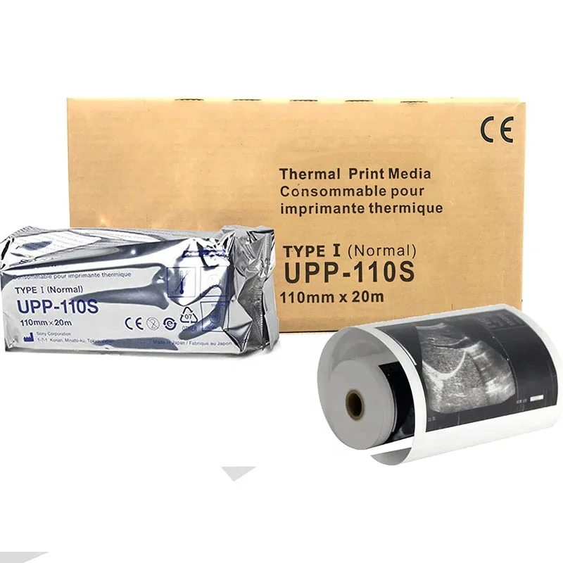 High Gloss Medical a Grade Upp-110hg Medical Ultrasound Original 110s Black White Print Efd Ecg Type v Thermal Paper Roll