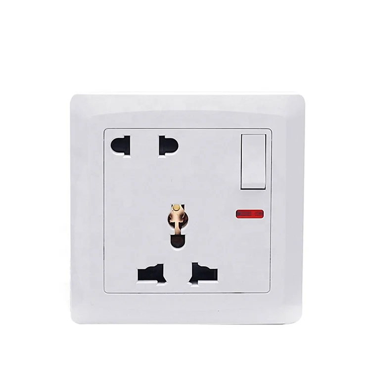 VNX Factory Direct 13 a Multi Switched Socket 5 Pin Socket With Neon Light
