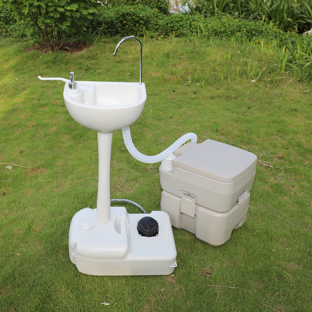 ポータブル手洗いスタンド フットポンプ式キャンプやキッチンカーなどなど フットポンプ付き屋外ポータブル手洗いステーション、タオルホルダーと