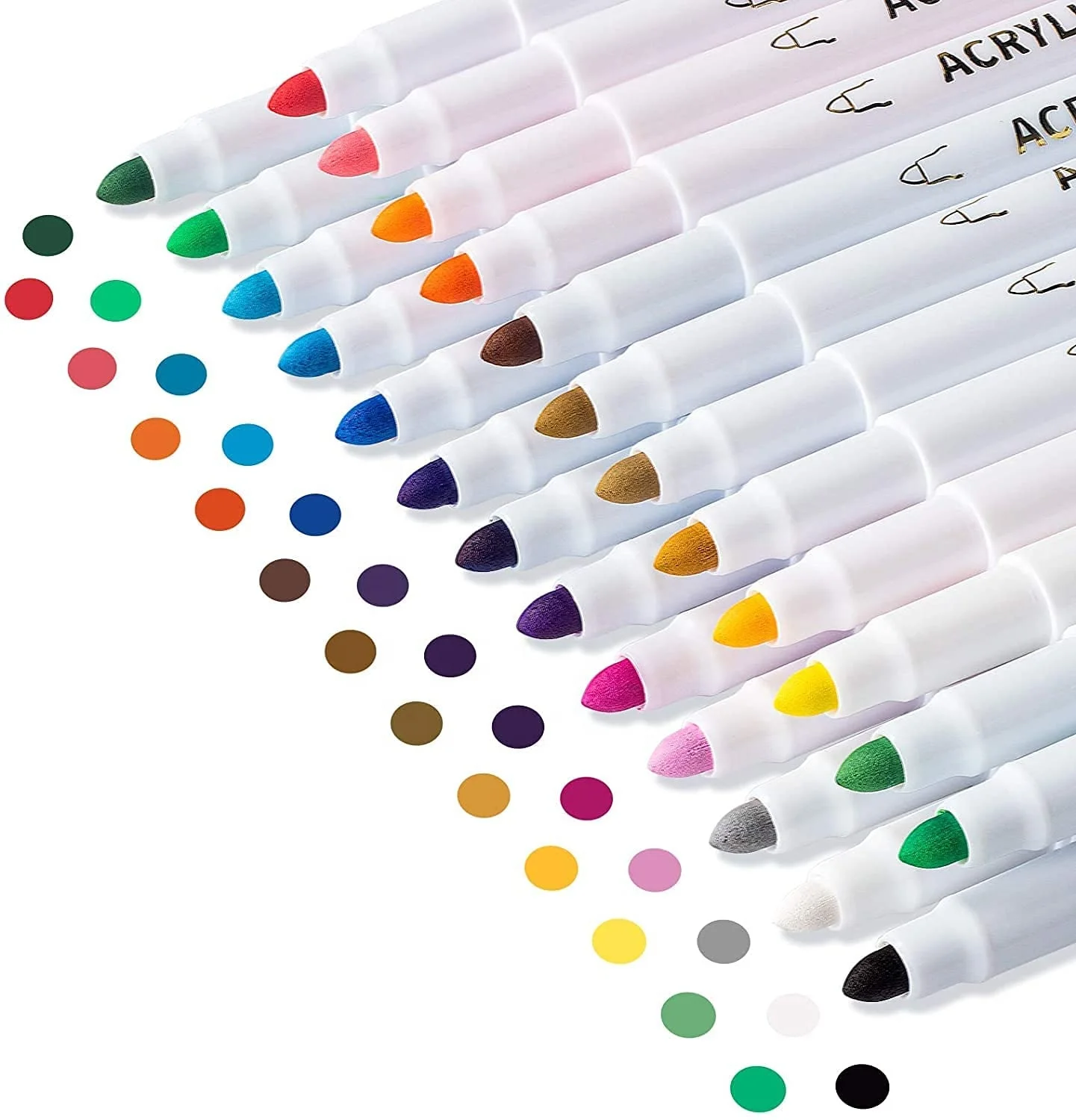 25 vibrant colors water-based acrylic paint pens for painting