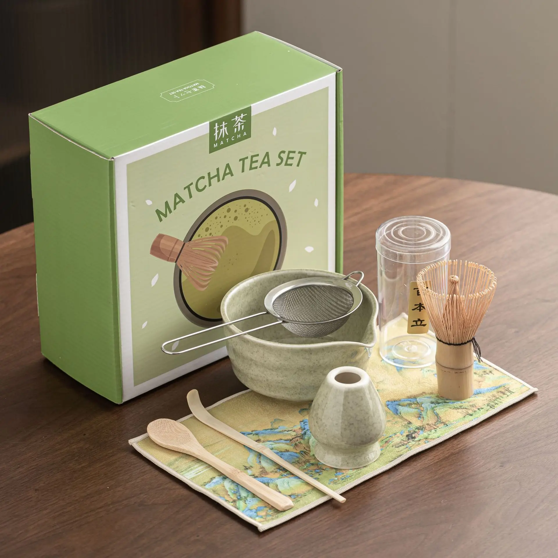 Song Dynasty Tea Spotting Matcha Tea Beater Tool Set Japanese Matcha Brush Hyakumonogatari Set