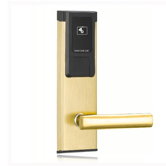 Secure Digital RFID Temic Keyless Door Lock for Hotels and Hostels Stainless Steel Electronic Swipe Card with Backup Key
