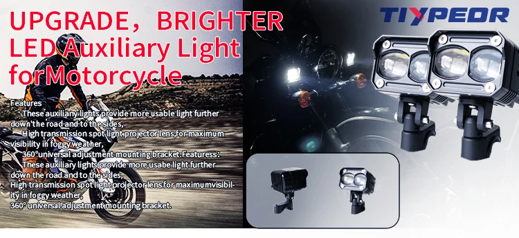 product tiypeor 80w 10000lm aluminum motorcycle brighter hi q fog auxiliary driving led headlight spotlight for off road atv utv-2