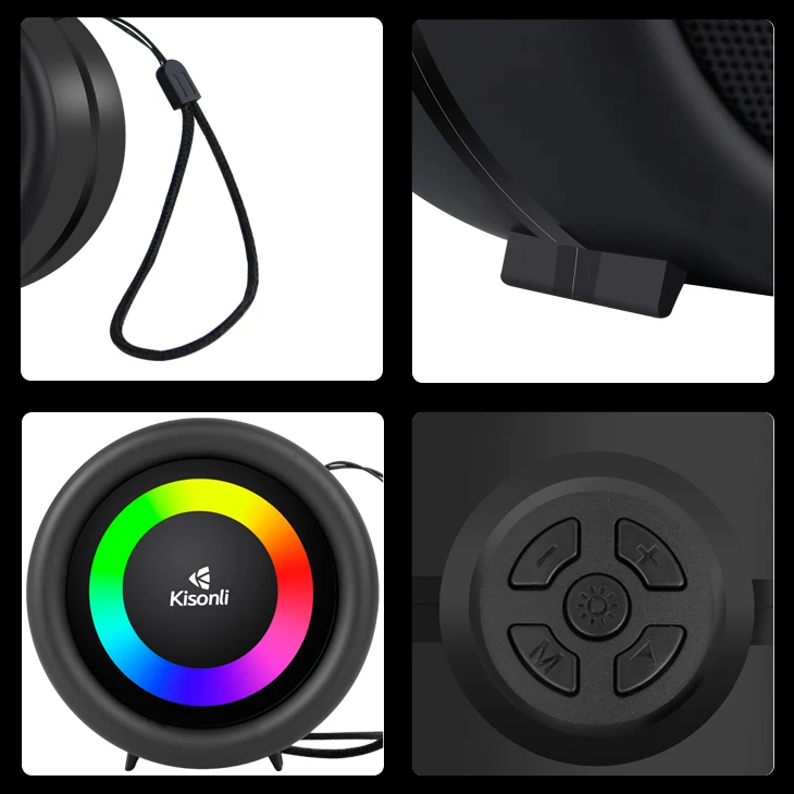 Kisonli S16 Tws Dj Powered Portable Mini Fm Radio Speakers with Cord Handle