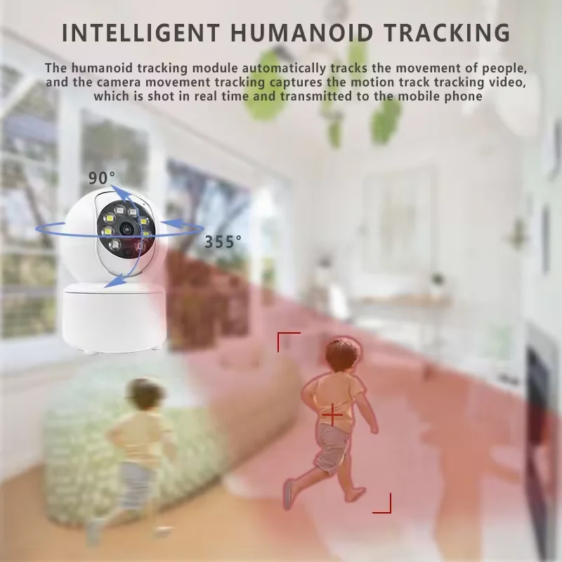 4MP Mini Home Smart HD 360 Degree Indoor Icsee Security Camera Full Color Night Vision Cloud Storage CMOS Sensor Reset Function