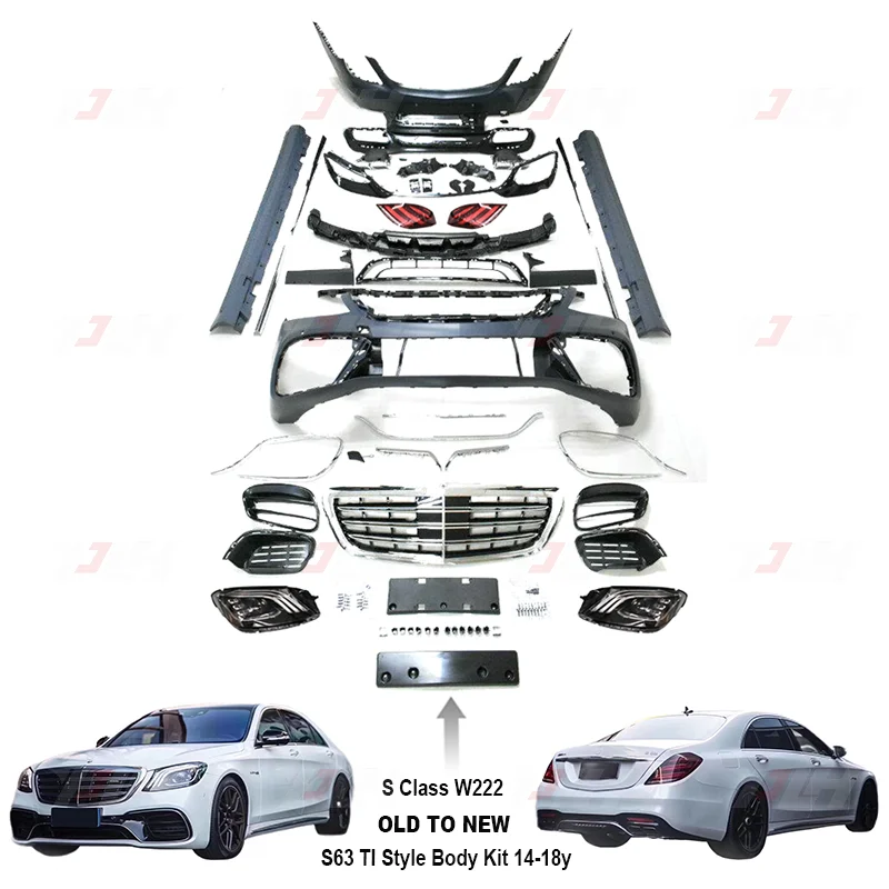 W222 Body Kit Rear W222 Facelift Upgrade Bodykit Car Bumper Headlights Taillights For ...