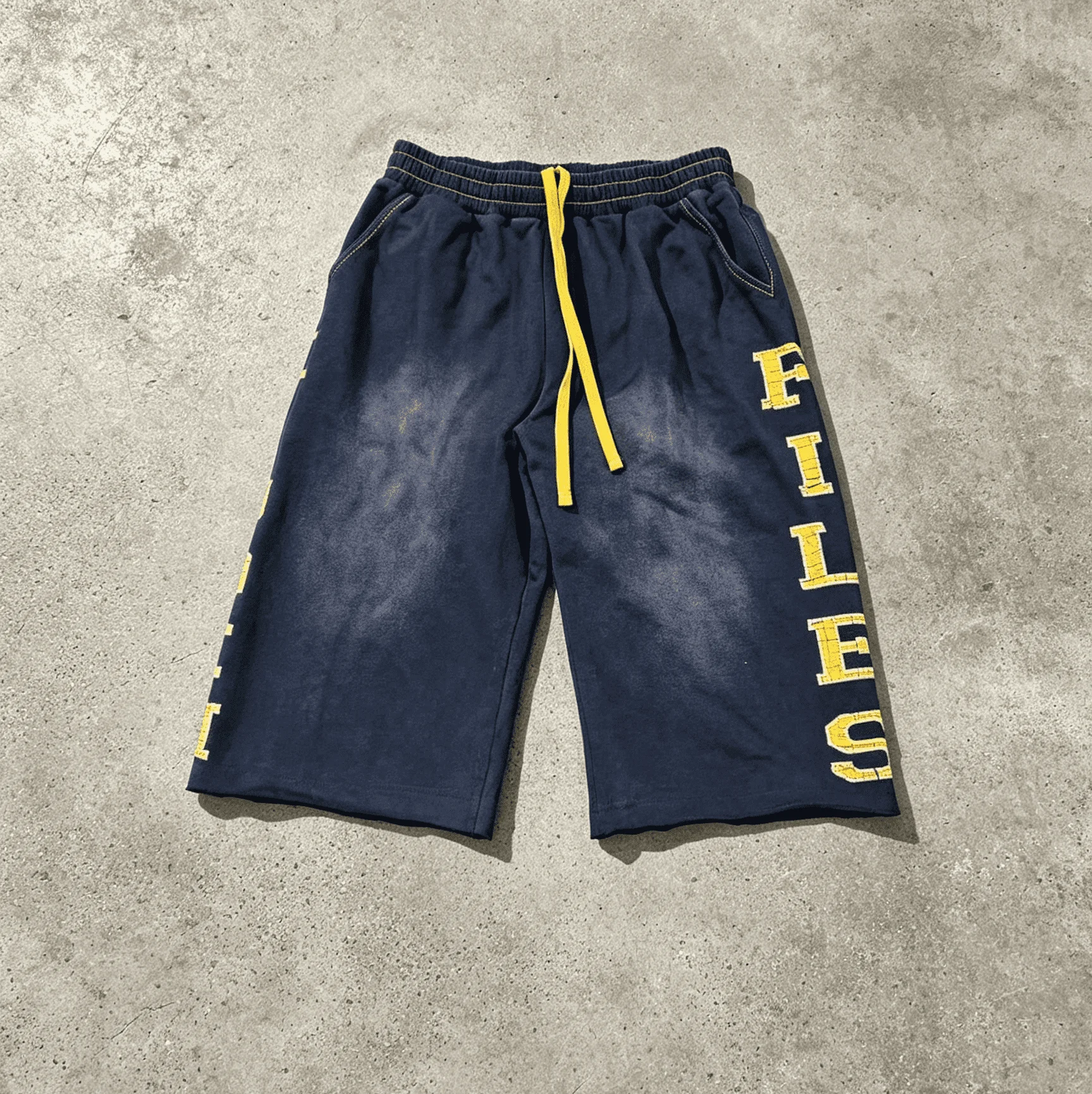 Custom Pure 100% Cotton Printing logo Distressed Vintage Acid Wash Knee Length Baggy Sweat Shorts for Men