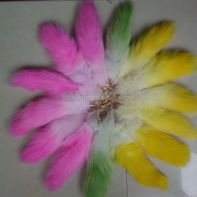 Пушистый меховой брелок с подвеской из натурального меха лисы