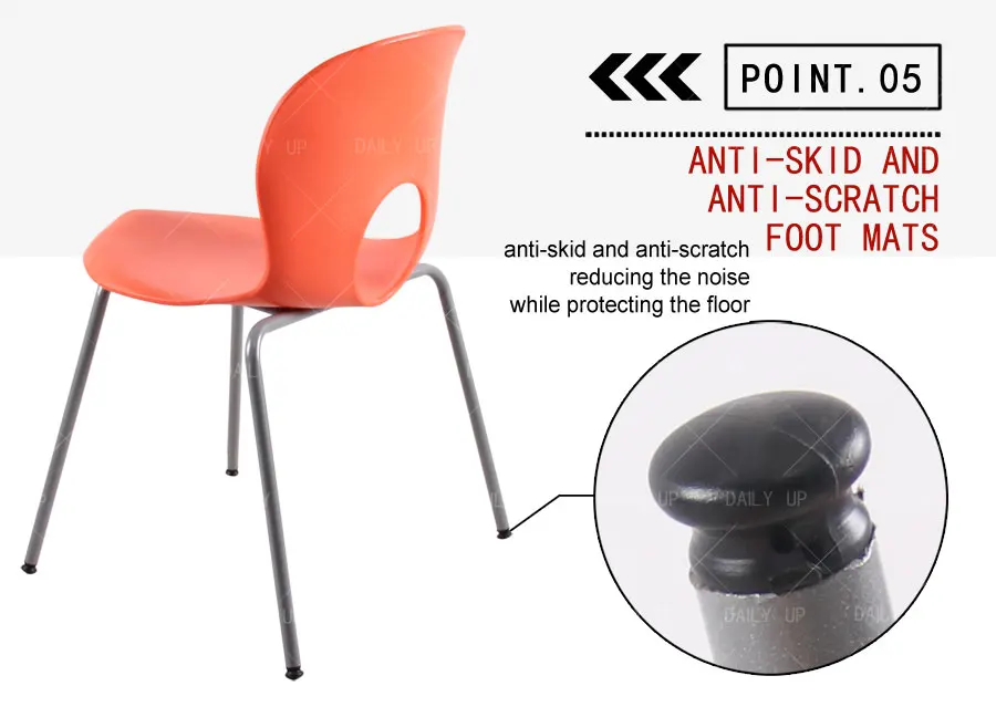 Simple Breathable Leisure Chair With Solid Metal Frame And Ergonomic Backrest Stackable Dining Chair For Kitchen And Restaurant