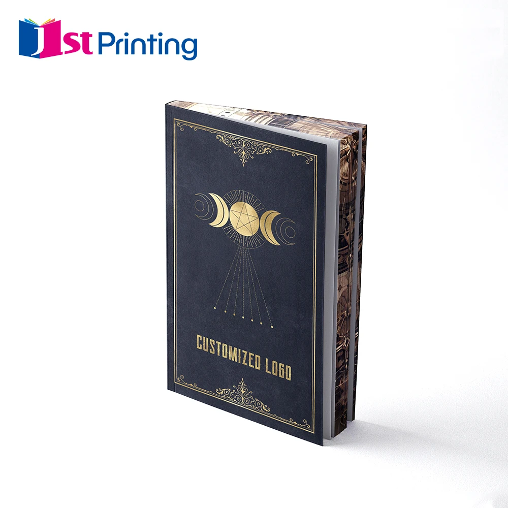 Servicio Completo de Impresión de Libros Fabricación de Impresión Libro con Portada Dura de Foil Dorado con Bordes Coloridos Spray
