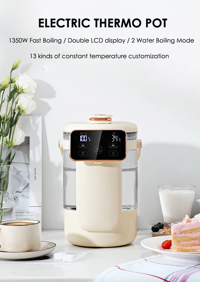 Smart Home Appliances Keep Warm Function Glass Kettle Travel 3l