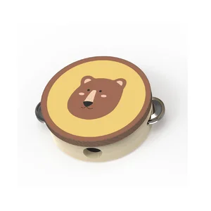Unisex Montessori Educational Pretend Tambourine-Bear Toy Set Nontoxic Wood 18 Months+ Preschool Fun for Children