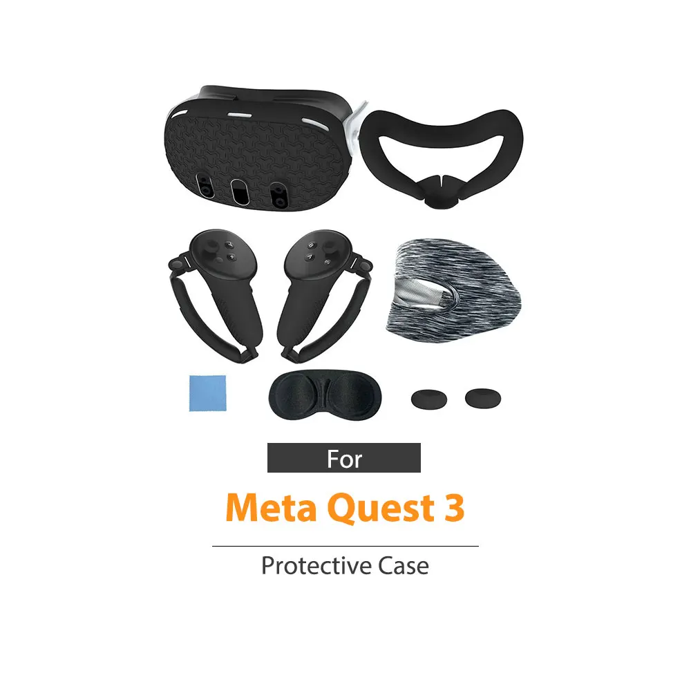 Vr Case For Meta Quest 3 Accessories Video Gaming Silicone Cover Mask Grip 7 Pieces Set Soft Protective factory