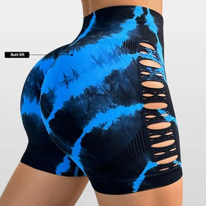 New Arrivals Printing Seamless Yoga Shorts High Waist Sports Shorts Seamless Butt Lifting Yoga Shorts