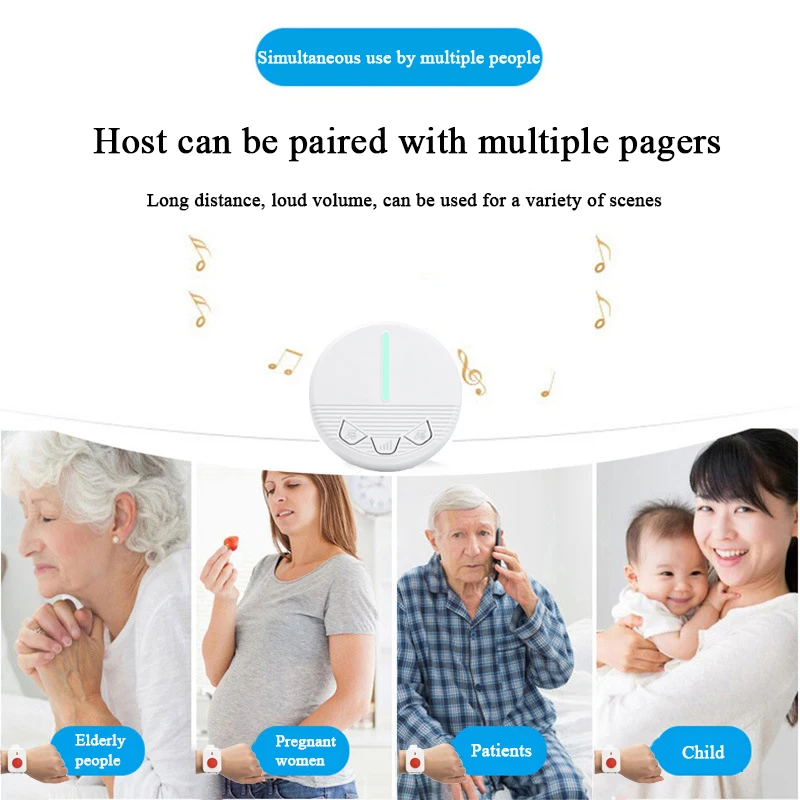 433mhz Panic Button Elderly Alarm Systems Caregiver Pager SOS Bracelet Emergency Wireless Watch Call Senior Old People