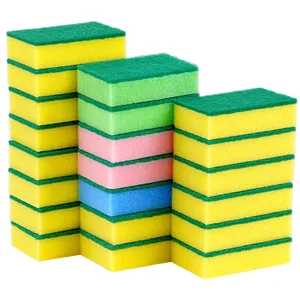 Top Supplier Kitchen Cleaning Sponge Scourer Pu Sponge with Scouring Pads
