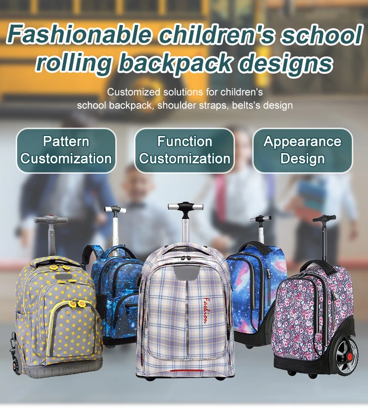 Inson Custom Traveling Big Wheels Trolley School Children's School Bag