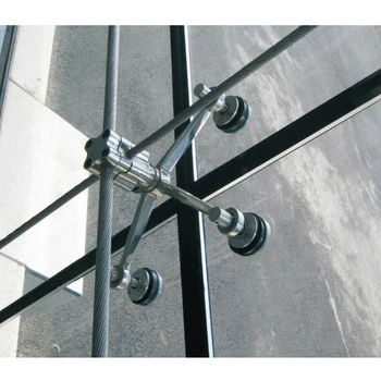 curtain wall system with spider fitting 4 arms