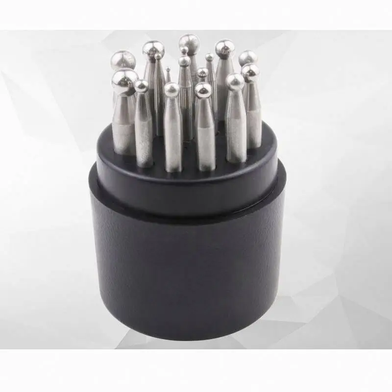 TEBAK Hole Punch Tool Dapping Punches Metal Forming Tools Bell Ball Making for Jewelry Making