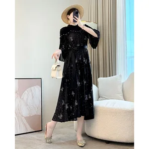 2026 Spring Summer Collection Women's Large Size Casual Dress Slimming and Age-Reducing Western Style Loose A-Line Dress