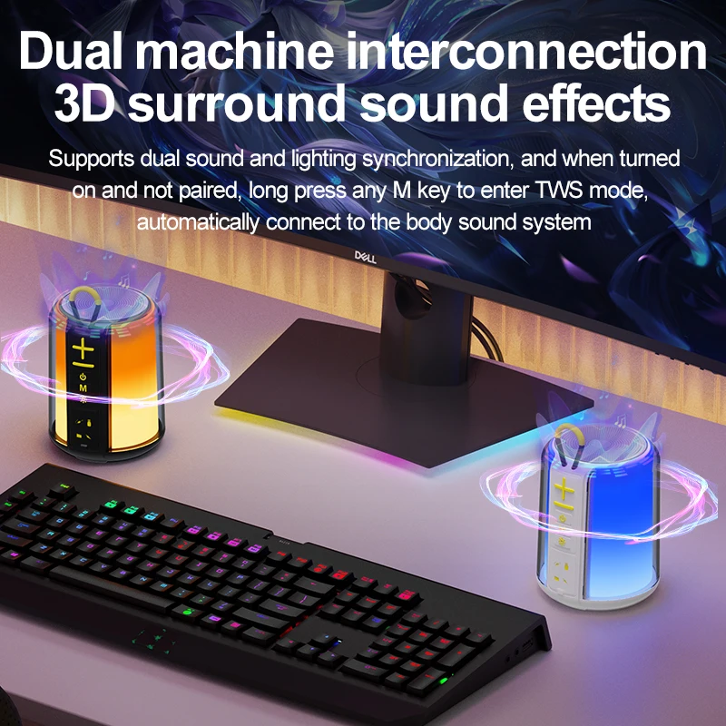 S16 Night Light Speaker Night Light Bedside Lamp Portable Music Player Rgb Outdoor Karaoke Speaker Family Ktv Party