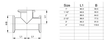 Tee Stainless Steel Clamp Medical Tee Inside And Outside Mirror Polished 3A Quick Connector