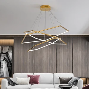 New Design Large Modern Gold Hanging Living Room Foyer LED Pendant Light