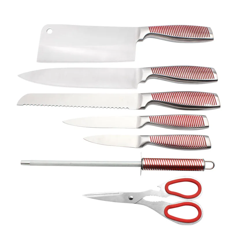 Хорошее качество, 8 комплектов в партии, набор наконечников из нержавеющей стали шеф-повар салата набор складной прочный поворотный блок набор кухонных ножей с акриловой подставкой