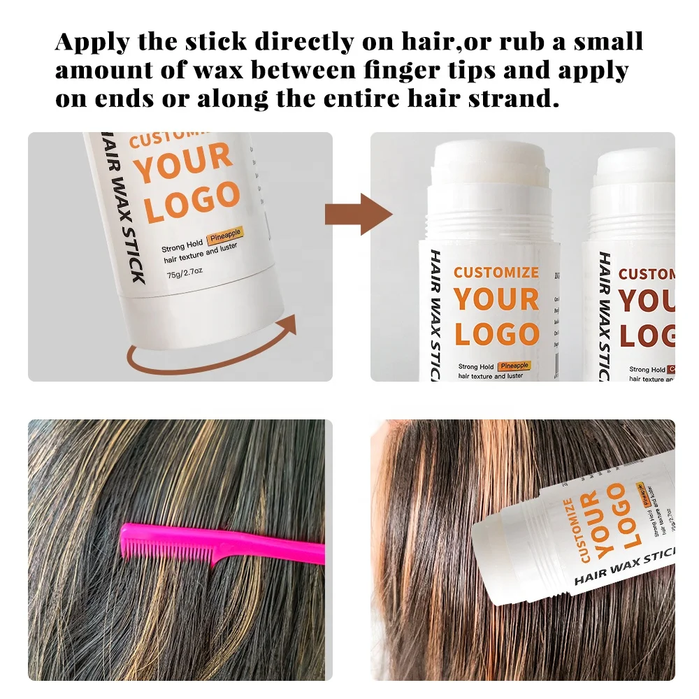 Ready to Ship Private Label Custom Logo Strong Hold No Greasy Coconut Hair Wax Slick Stick