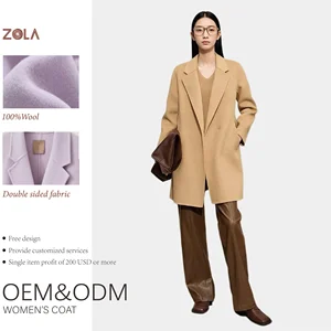 Zola Women's Pure Woolen Winter Warm Coat Regular Design Belt Closure Fashionable Solid Color Breathable Feature Handmade