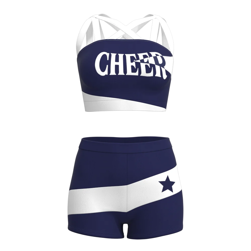 Custom Youth Sublimation Shiny Cheerleading Costumes Cheerleading Uniform With Rhinestone Buy 8528