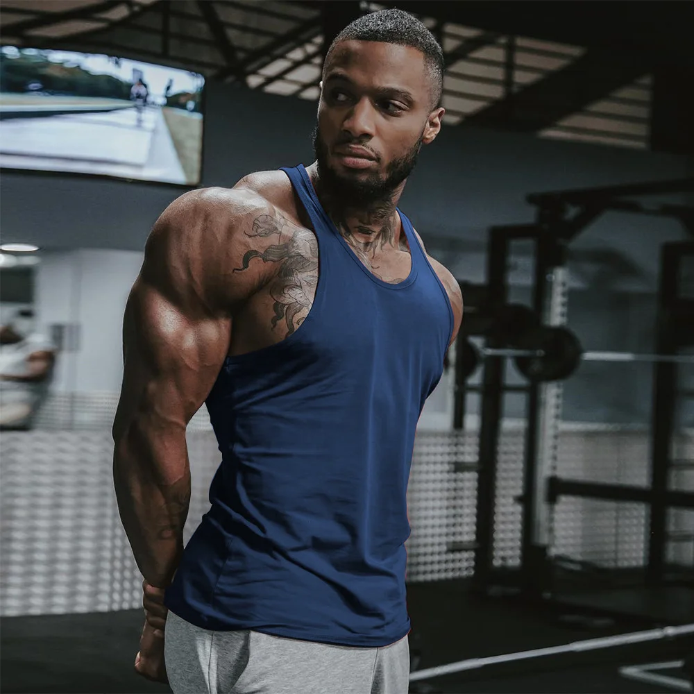 JL-0215E Wholesale Muscle Shirt Stringer Tank Top Men Tank Tops Bodybuilding Fitness Vest