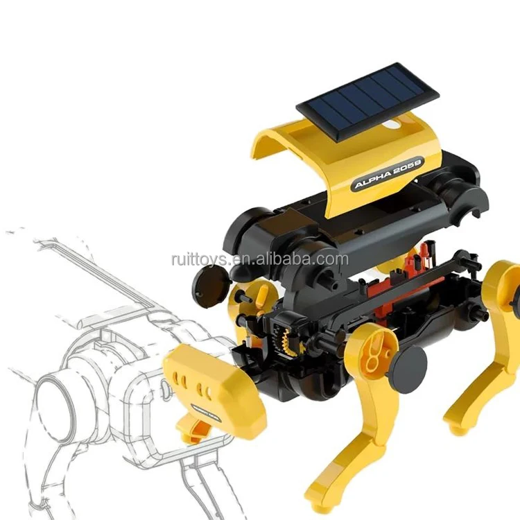 Новинка, умный робот «сделай сам», игрушечные стержни в сборе, Механическая Собака на солнечной батарее