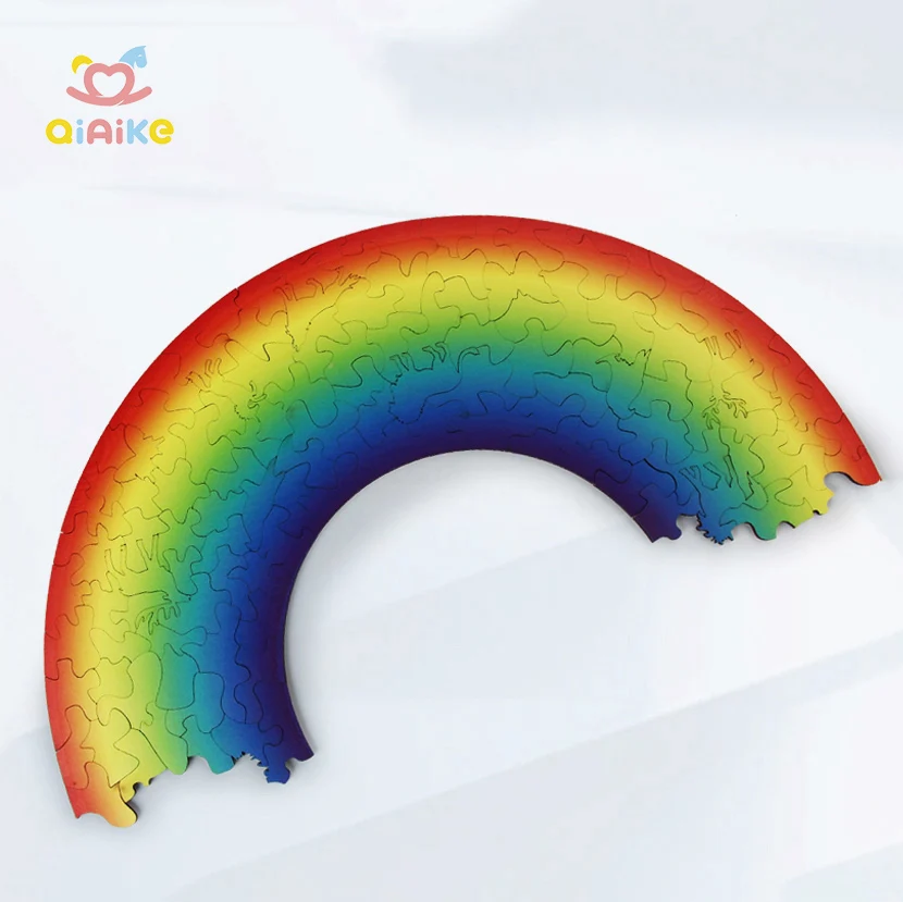 Benutzerdefinierte 119PCS Regenbogen Holz Puzzle Frühen Pädagogisches Spielzeug für Erwachsene Und Kinder Jungen & Mädchen