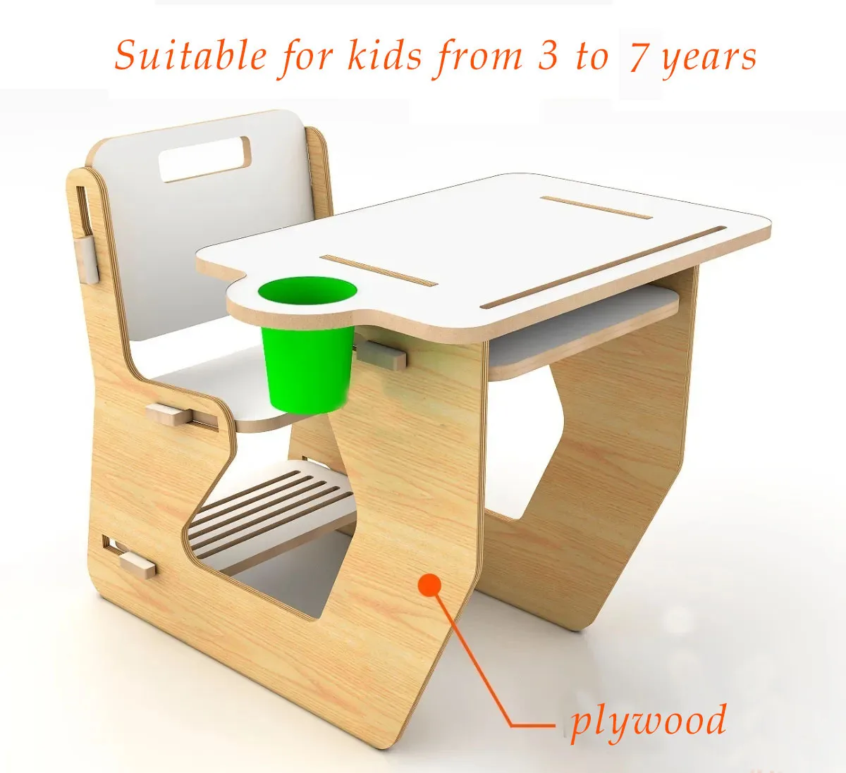 Children Learn Simple Modern Plywood Tables And Chairs Set Allinone