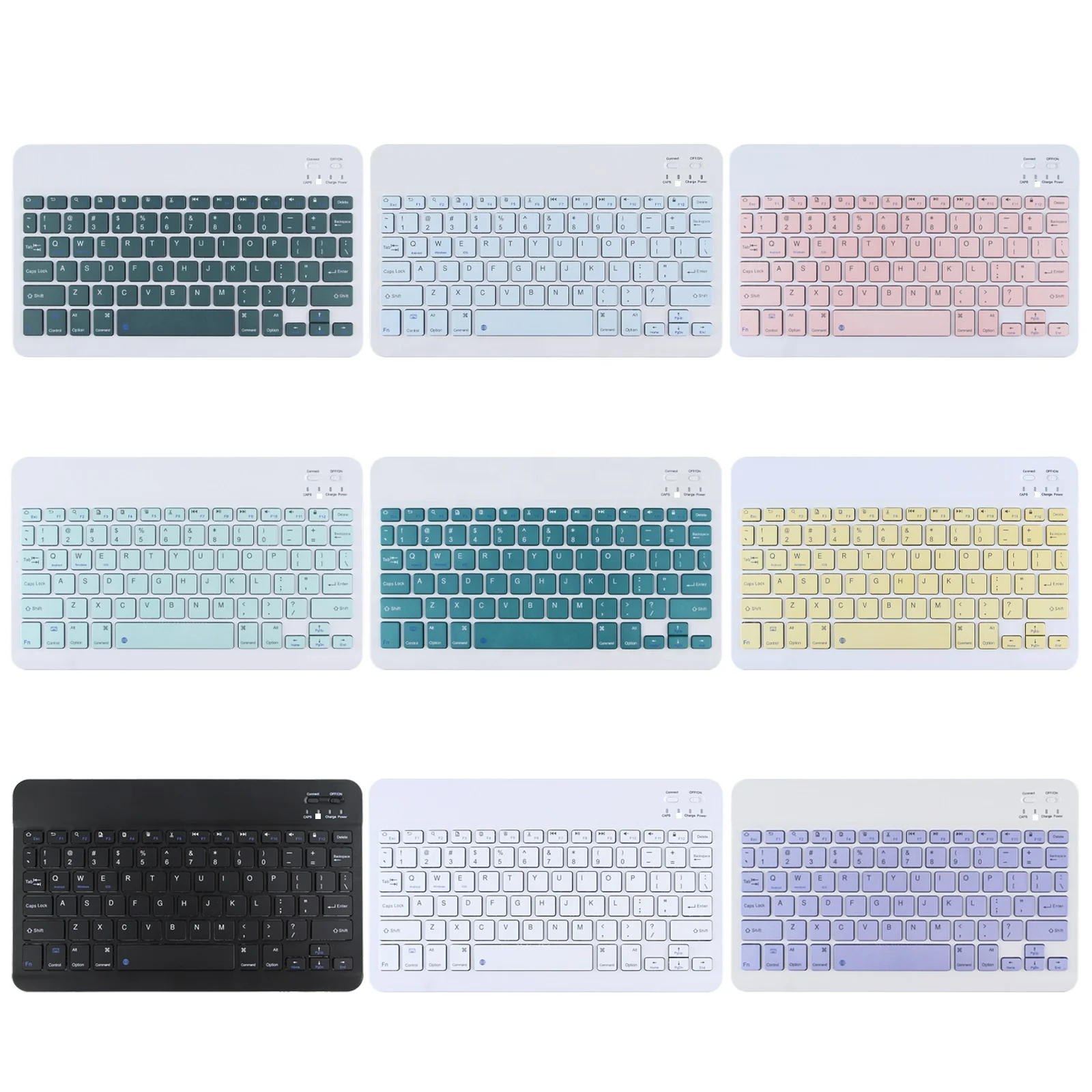 AIMMIE Tastiera Wireless Con Mouse - Compatta E Ricaricabile Per Tablet, Smartphone E PC | Rosa