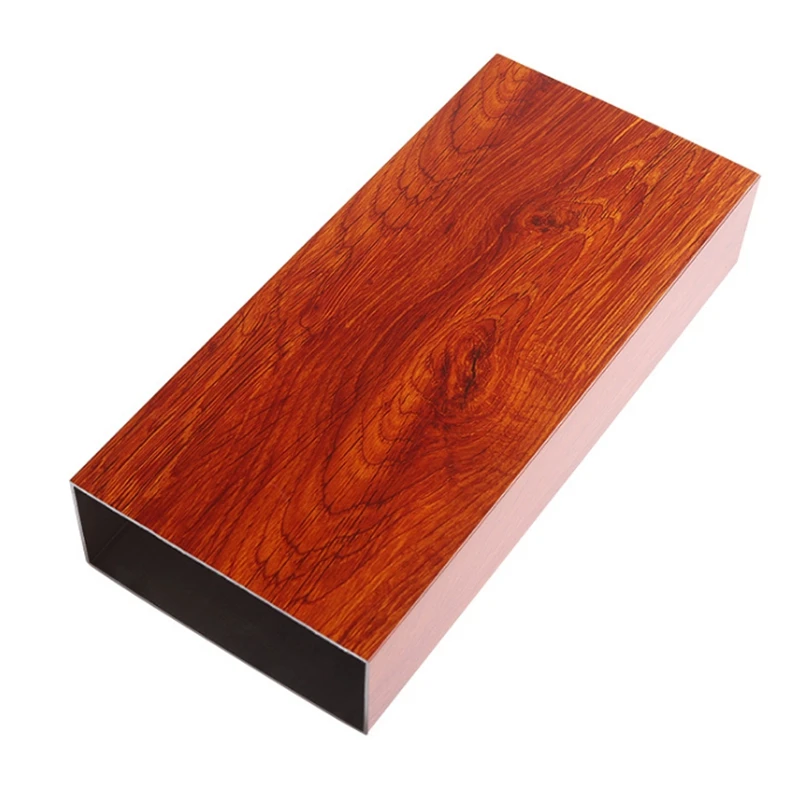 Railing Square Natural Aluminium Extrusion Tubing Extrude Colorful Wood Finish Tube Outdoor Aluminum Profile Pipe