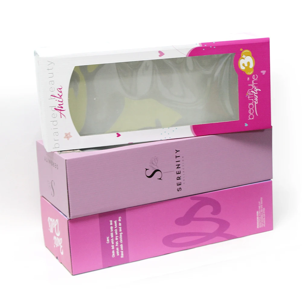 Custom Small Cute Doll Packaging Boxes Paper Toy Box with Window