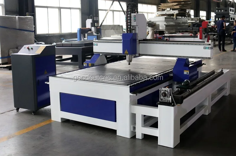 Welded square Steel Frame 1325 4 Axis Desktop Cnc Router with Rotary for Furniture Making Made in China