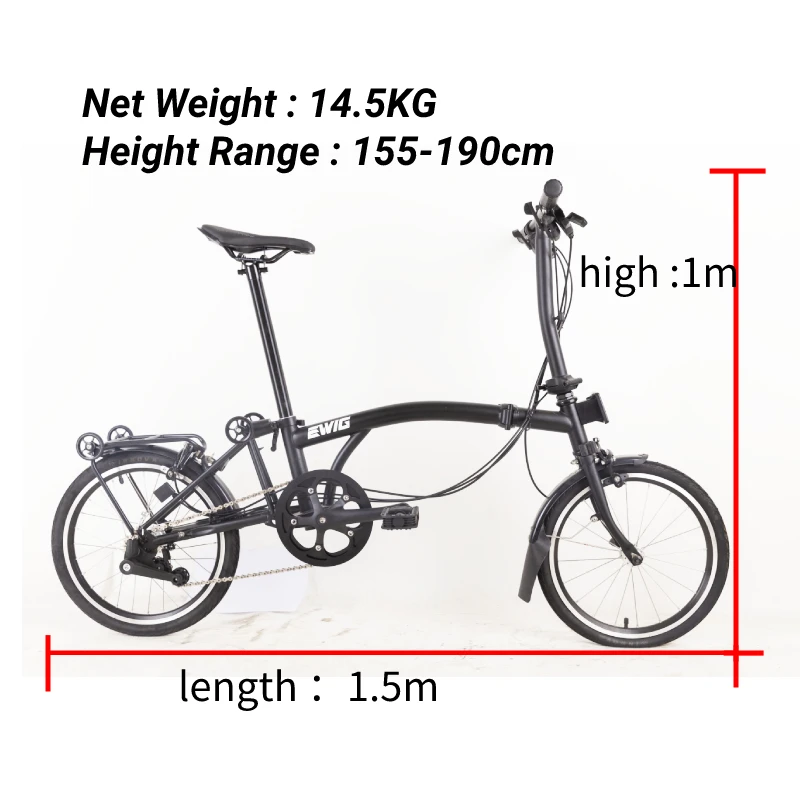 EWIG Hot Sale Foldable Bike New Arrival 6 Speed 16 Inch Carbon Steel Folding Bike Bicycle