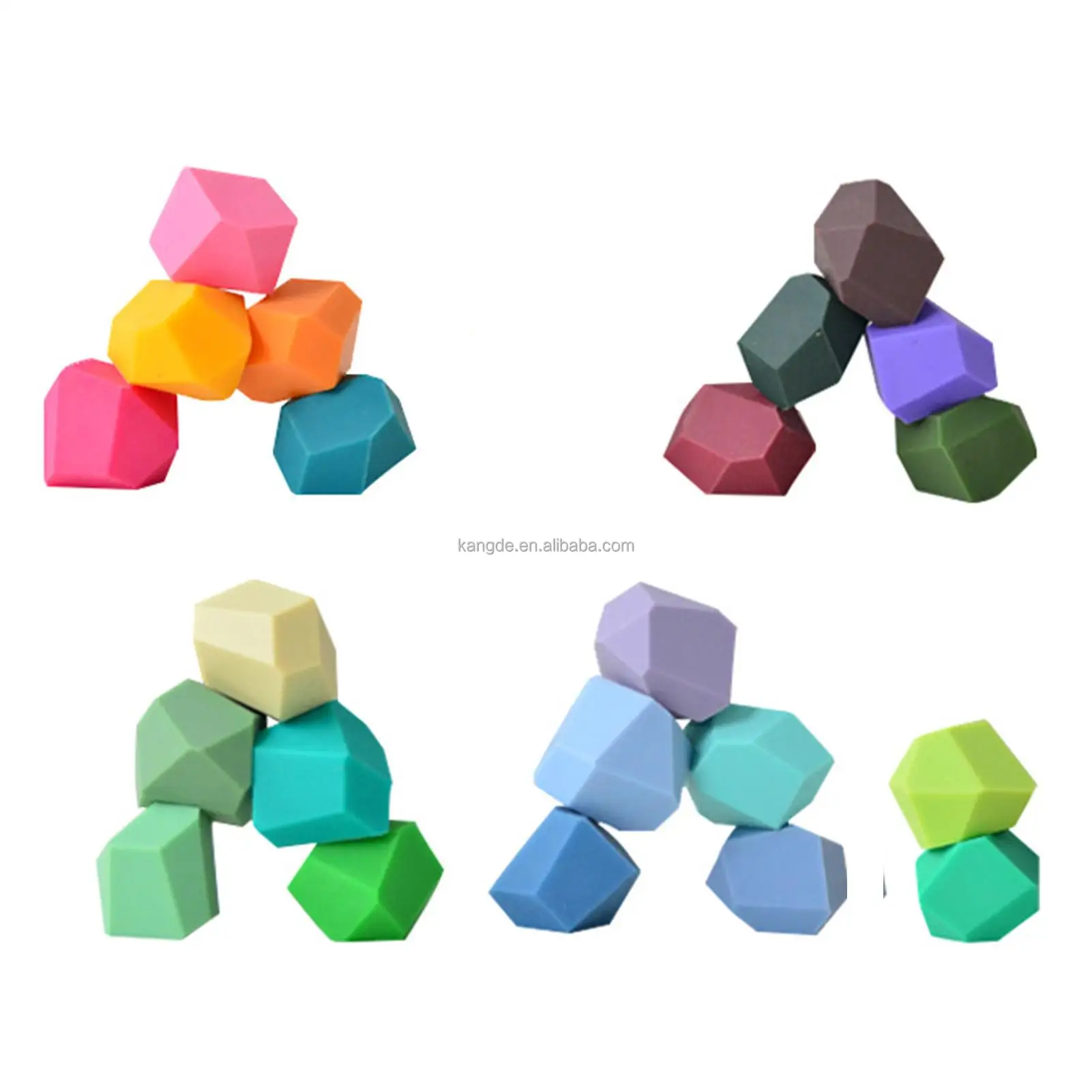 Silicone Stacking Stones Rocks Building Blocks Montessori Toys,Colorful Silicone Pebbles