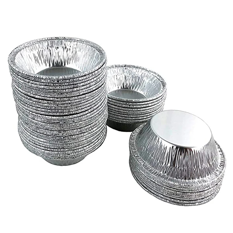 product tia yb00 strong aluminum foil pan disposable fried food container heat proof foil pan egg tart cup-2