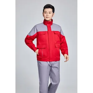 Winter Long Sleeve Breathable Plus Size Workwear Coat Windproof Unisex Work Uniform Suit Polyester Cotton