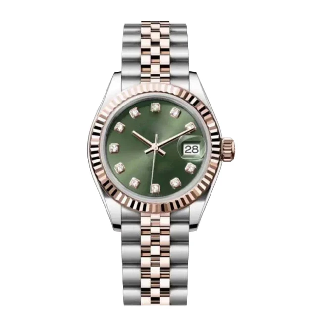 Luxury Jewelry Design Rose Gold Stainless Steel Waterproof Fashion Brand Ladies Movement Watch 40mm Women Watches For Men