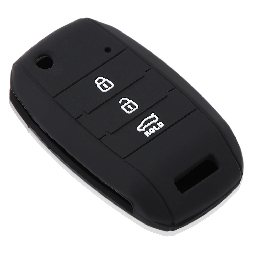 Black kwmobile Car Key Case for Kia Protective Plastic Key Fob Shell Replacement for Kia 3-4 Button Car Key
