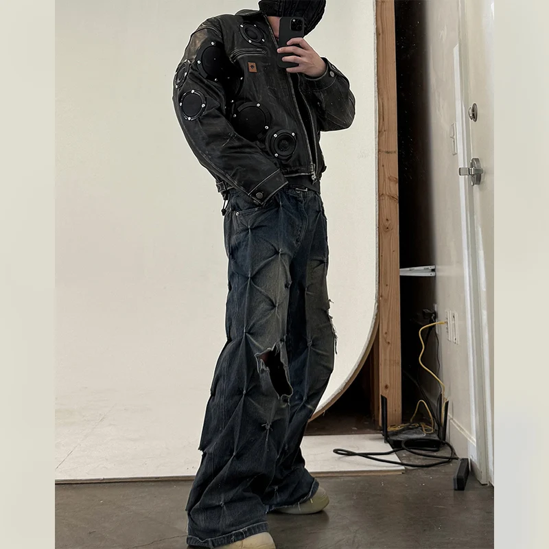 Diznew OEM Men's Leather Jacket - Custom Oversized Designer