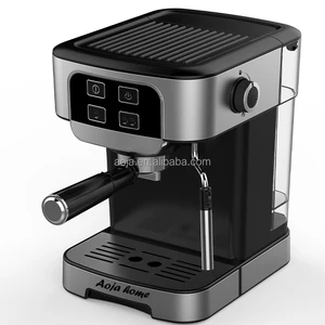 Professional Digital Touch Screen Espresso Maker 1.8L Transparent tank  Smart Expresso Machine with Milk Tank Portable for Home