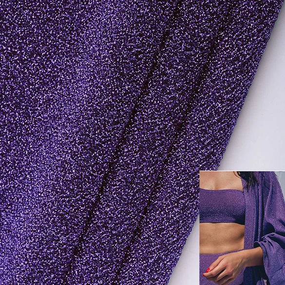 Sparkling Metallic Glitter Knit Fabric 70 Polyester 30 Lurex Spandex