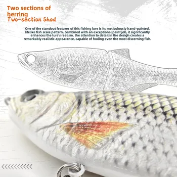 Sea Fishing Saltwater Fish Lifelike 3D Carved Fish Scales Surface Simulation Bionic Artificial Hard Bait Lure Brown Plastic Tail – Hard Lure – view 5